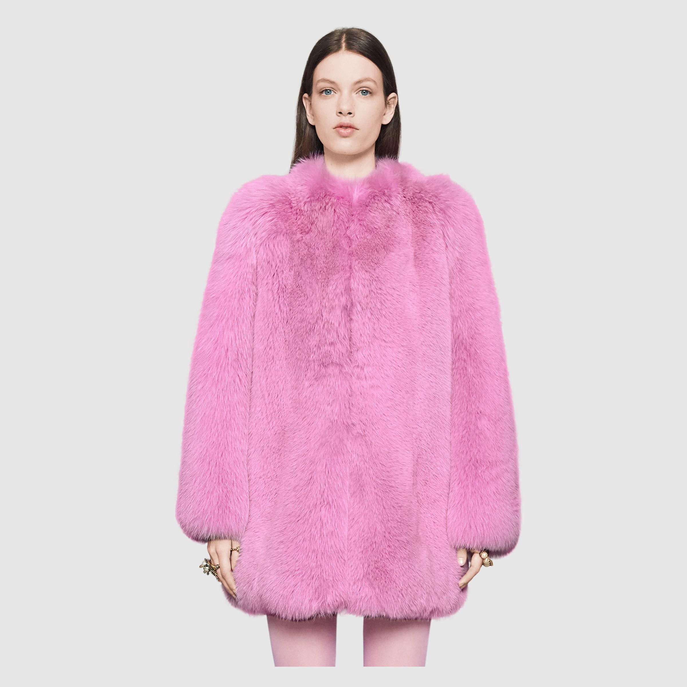 Gucci Fox Fur Coat Lyst